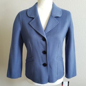 Lafayette 148 New York Wool Blend Coat Blue